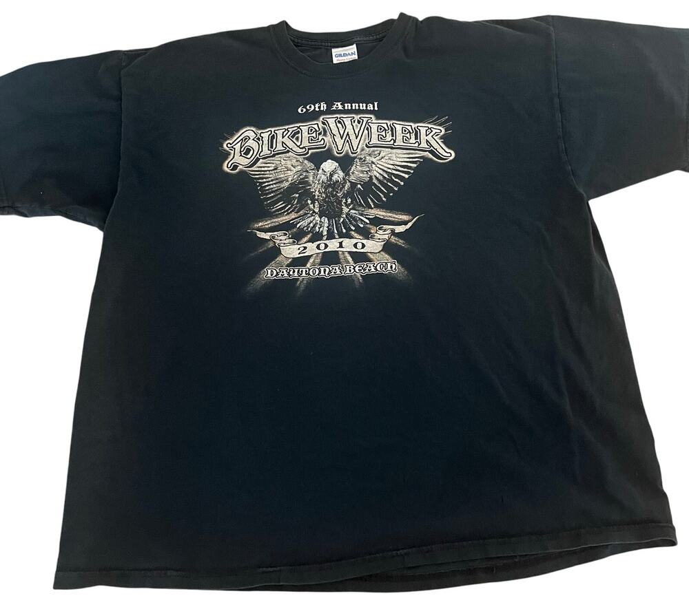 Daytona Beach Bike Week 2010 Black Eagle T-Shirt-2XL